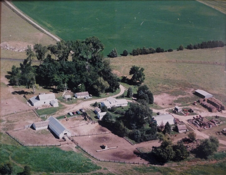 Nebraska farm viewed from the air