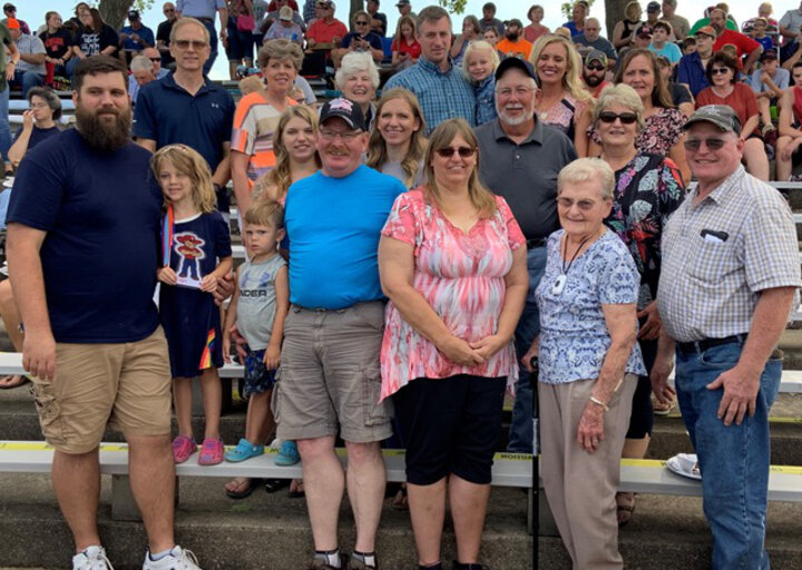 The Loberg family was recognized for its land-grant connection to the University of Nebraska at the Wayne County Fair in July 2019. 